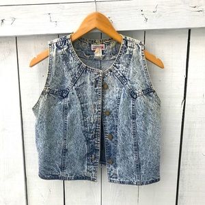 Vintage denim acid wash vest